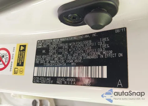 2012 Toyota Highlander Limited V6 from USA, damaged, VIN 5TDDK3EH1CS094158